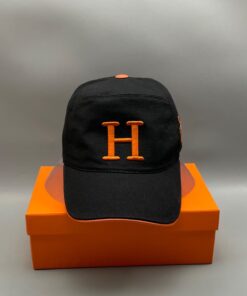 Alternative view of Hermes Davis H Primavera Cap Black Hermes Cap