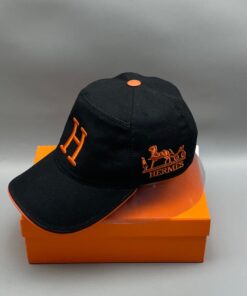 Hermes Davis H Primavera Cap Black Hermes Cap - Image 3