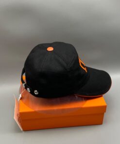 Hermes Davis H Primavera Cap Black Hermes Cap - Image 4