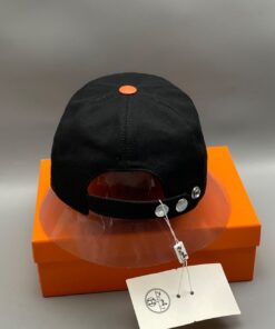 Hermes Davis H Primavera Cap Black Hermes Cap - Image 5