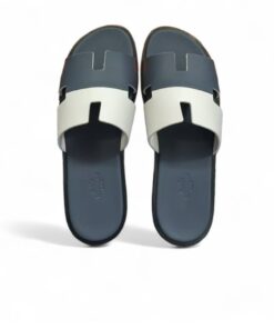 Hermes Izmir Sandals Navy Blue/ White For Men