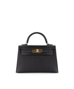 Hermes Mini Kelly 19 Sellier Epsom Black Bag For Women, Shoulder Bags 7.5in/19cm