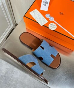 Hermes Oran Sandal Blue For Men - Image 6