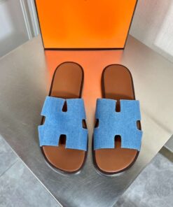 Hermes Oran Sandal Blue For Men - Image 3