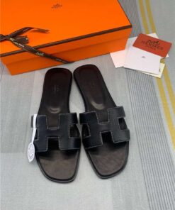 Hermes Oran Sandal Black For Women - Image 6