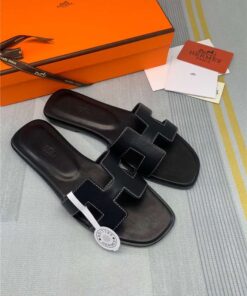 Hermes Oran Sandal Black For Women