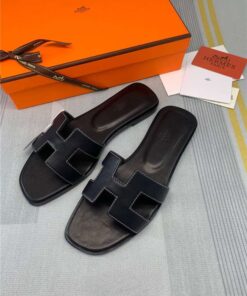 Hermes Oran Sandal Black For Women - Image 5