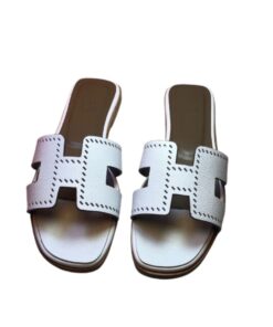 Hermes Oran Sandal White For Women