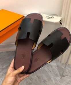 Hermes Oran Sandal Black For Men - Image 9