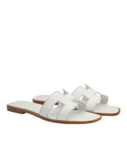 Hermes Oran Sandal White For Women