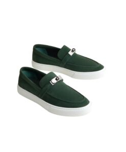 Hermes Game Slip-on Sneakers Vert Bouteille For Men H241851ZH14420