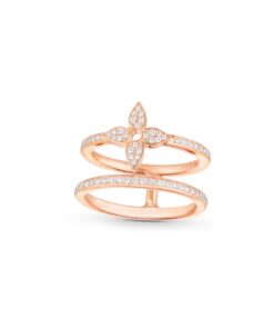 Louis Vuitton Idylle Blossom Two-Row Ring, Pink Gold And Diamonds For Women- Q9N42I