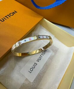 Louis Vuitton Monogram Cuff Bangle Gold Hardware For Women - Image 5