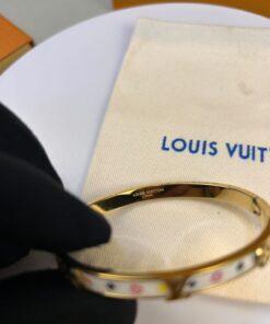 Louis Vuitton Monogram Cuff Bangle Gold Hardware For Women - Image 7