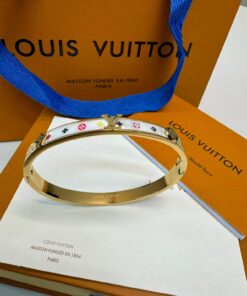 Louis Vuitton Monogram Cuff Bangle Gold Hardware For Women - Image 3