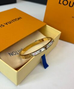 Louis Vuitton Monogram Cuff Bangle Gold Hardware For Women - Image 4