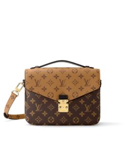 Louis Vuitton Pochette Metis Shoulder Bag 9.8in/ 25cm Brown Monogram Reverse Canvas Gold Hardware For Women M44876
