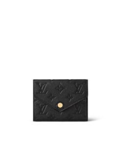 Louis Vuitton Victorine Wallet Monogram Empreinte Black 4.7in/12cm For Women M64060