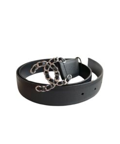 Chanel CC Chain Buckle 32mm Belt Black For Women