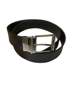 Louis Vuitton Sliver Tone Buckle Damier Belt Black For Women
