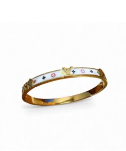 Louis Vuitton Monogram Cuff Bangle Gold Hardware For Women