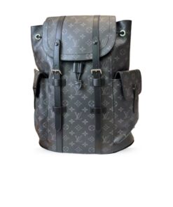 Louis Vuitton Christopher MM Backpack 17.3in/ 44cm Grey Silver Hardware For Men