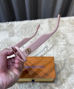 Louis Vuitton Circle Rectangle Sunglasses Pink For Women Z2421W - Image 4