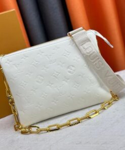 Louis Vuitton Coussin PM Shoulder Bag 10.2in/ 26cm Monogram-Embossed Cream Gold Hardware For Women M57793 - Image 9