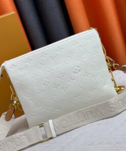 Louis Vuitton Coussin PM Shoulder Bag 10.2in/ 26cm Monogram-Embossed Cream Gold Hardware For Women M57793 - Image 3