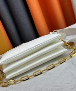 Louis Vuitton Coussin PM Shoulder Bag 10.2in/ 26cm Monogram-Embossed Cream Gold Hardware For Women M57793 - Image 7