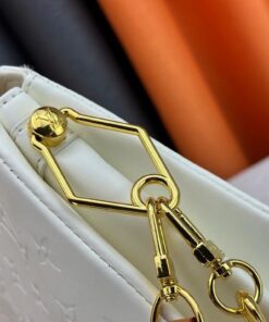 Louis Vuitton Coussin PM Shoulder Bag 10.2in/ 26cm Monogram-Embossed Cream Gold Hardware For Women M57793 - Image 6