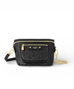 Louis Vuitton Mini Bumbag 6.7in/ 17cm Monogram Empreinte Gold Hardware Black M46917