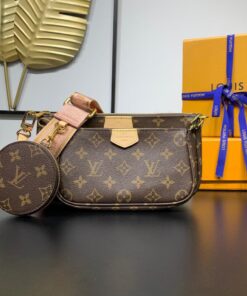 Louis Vuitton Multi Pochette Accessoire Shoulder Bag 9.4in/ 24cm Pink Monogram Canvas Gold Hardware For Women M44840 - Image 6