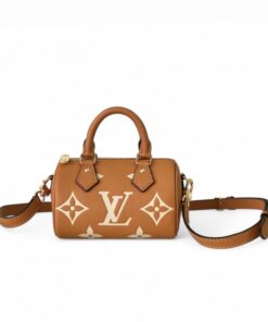 Louis Vuitton Nano Speedy Monogram Empreinte Brown For Women, Women’s Handbags, Shoulder And Crossbody Bags 6.3in/16cm