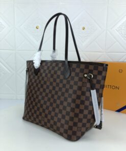 Louis Vuitton Neverfull MM Tote Bag 12.2in/ 31cm Brown Gold Hardware For Women N41603 - Image 5