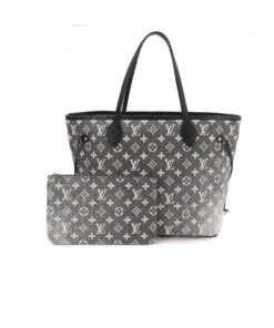 Louis Vuitton Neverfull MM Tote Bag 12.2in/ 31cm Grey Monogram Jacquard Denim Silver Hardware For Women M21465