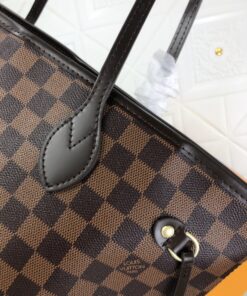 Louis Vuitton Neverfull MM Tote Bag 12.2in/ 31cm Brown Gold Hardware For Women N41603 - Image 6