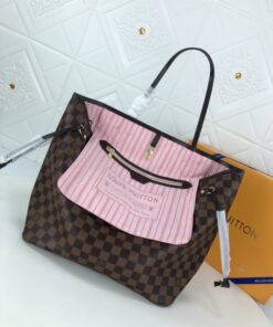 Louis Vuitton Neverfull MM Tote Bag 12.2in/ 31cm Brown Gold Hardware For Women N41603 - Image 7