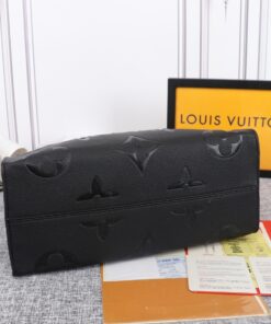 Louis Vuitton Onthego MM Tote Bag 13.8in/ 35cm Monogram Empreinte Black Gold Hardware For Women M45595 - Image 5