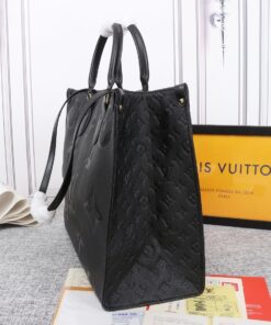 Louis Vuitton Onthego MM Tote Bag 13.8in/ 35cm Monogram Empreinte Black Gold Hardware For Women M45595 - Image 3
