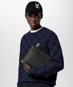 Alternative view of Louis Vuitton Pochette Voyage Souple Pouch 11.8in/ 30cm Black Monogram Shadow Black Hardware For Men M82545