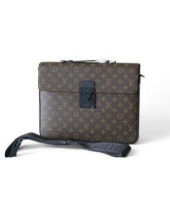 Louis Vuitton S-Lock Briefcase in Monogram Canvas For Men 14.6in/37cm
