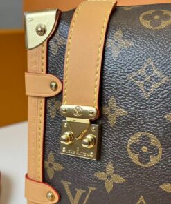 Louis Vuitton Side Trunk MM Shoulder Bag 9.3in/ 23.5cm Brown Monogram Canvas Gold Hardware For Women M46358 - Image 9