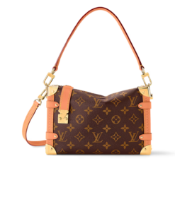 Louis Vuitton Side Trunk MM Shoulder Bag 9.3in/ 23.5cm Brown Monogram Canvas Gold Hardware For Women M46358