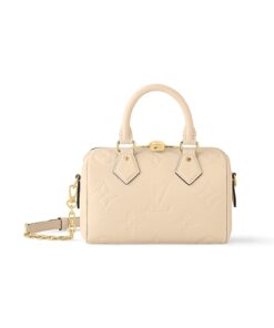 Louis Vuitton Speedy Bandouliere 20 Top Handle Bag 8in/ 20.5cm Beige Gold Hardware For Women‎ M58954