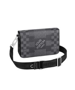 Louis Vuitton Studio Messenger Damier Graphite Gray For Men, Shoulder and Crossbody Bags 9.3in/25.3cm LV N50013