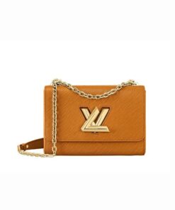 Louis Vuitton Twist MM Epi Gold Miel Brown For Women, Shoulder And Crossbody Bags 9.1in/23cm LV M59686