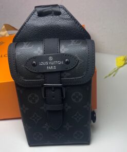 Louis Vuitton Saumur Sling bag Monogram Eclipse Black For Men 7.1in/18cm M45912 - Image 6