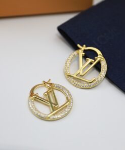 Louis Vuitton Louise By Night Earrings Gold Tone For Women
