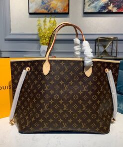 Louis Vuitton Neverfull GM Tote Bag 15.4in/ 39cm Beige Monogram Gold Hardware For Women M40990 - Image 5